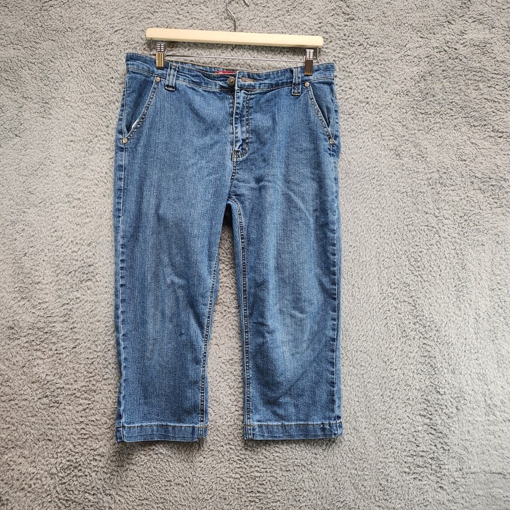 Cos Jeans Women's 34 (Fits 33x20) Blue Cropped Stretch Mid Rise Straight Leg